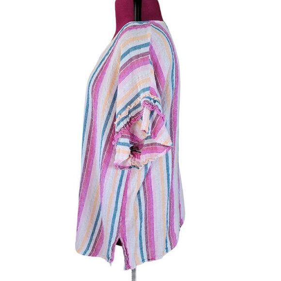 Chelsea & Theodore Linen Striped Top (Size 2X) - Picture 3 of 6